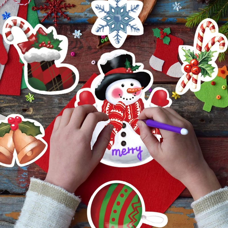 TREWAVE 48 PCS Christmas Cutouts Xmas Joy Gnome Santa Cutouts with 60 Glue Points, Christmas Bulletin Board Decorations, Winter Classroom School Xmas Holiday Party Decor for Wall Window Blackboard - Image 4